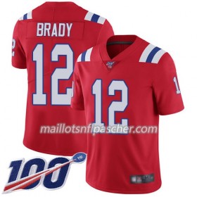 Maillot New England Patriots Tom Brady 12 Nike Rouge 100th - Homme